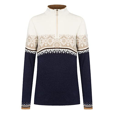 Dale of Norway Damen St. Moritz Feminine Sweater, Navy/Off White/Bronze Mel/Beige, im Sale